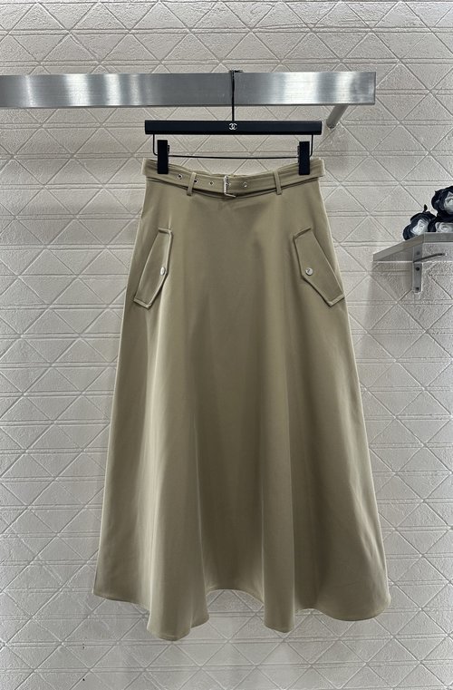 Dior Matching Skirt for Hooded Trench Coat Set, Elegant Design