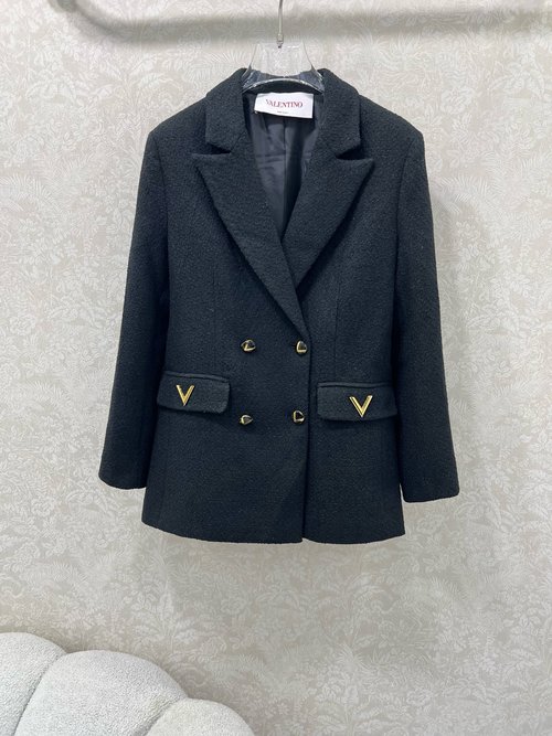 Valentino Embroidered Gold-label Padded-shoulder Suit Jacket