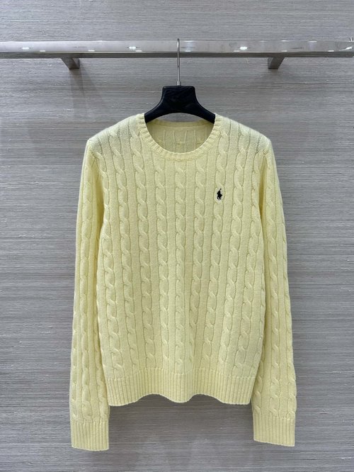 Polo Ralph Lauren Exclusive College-style Knit Top with Knight Embroidery and High-quality Yarn