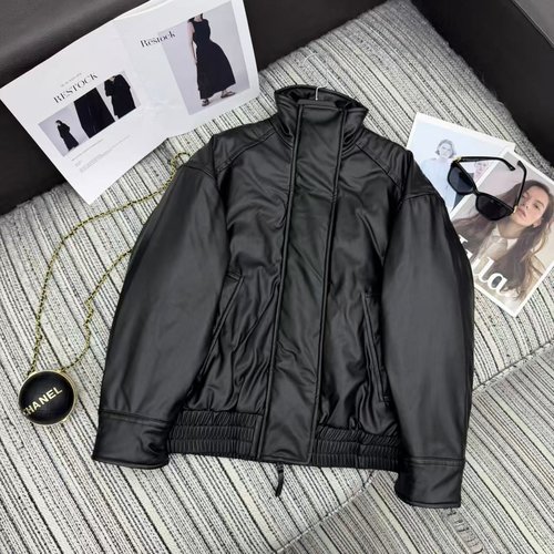 Acne Studios New PU Leather Stand-collar Cotton-filled Coat in Early Fall Collection