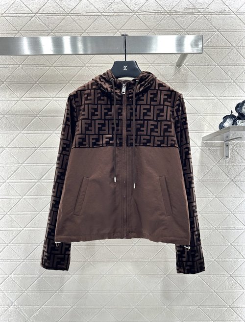 Fendi Custom Velvet & Nylon Suit with 3D Double F Pattern, Stylish and Relaxed