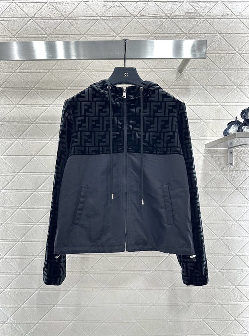 Fendi Bespoke Velvet & Nylon Suit with 3D Double F Design, Chic & Relaxed Fit