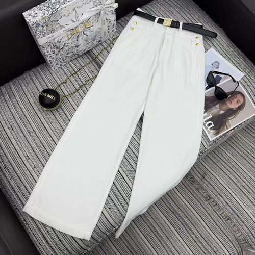 Dior Suit Straight-leg Trousers with CD Logo Pocket and Leather Belt