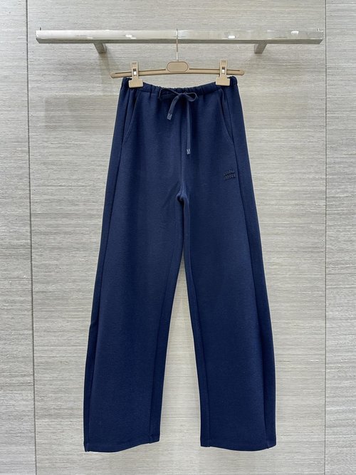 Miu Miu Exclusive Release: Miu-Style Patch-Embroidered Logo Casual Trousers