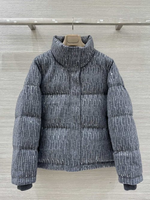 Brunello Cucinelli Exclusive First Release: Sparkling Sequin Embroidery Goose Down Jacket