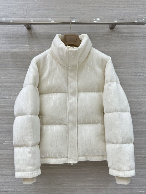 Brunello Cucinelli Exclusive High - end Sequined Embroidery Down Jacket with Special Yarn