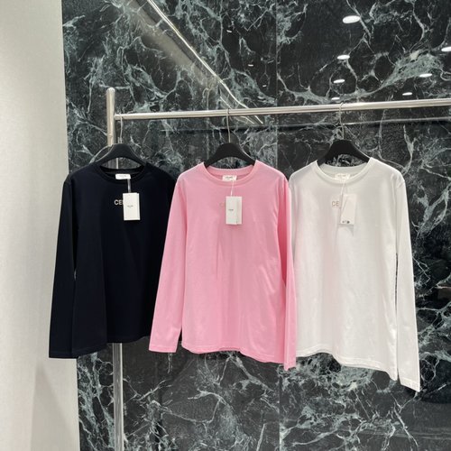 Celine Beaded Long-Sleeved T-Shirt, Suitable for Commuting and Leisure