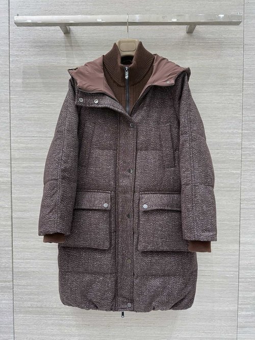 Brunello Cucinelli Essential Fake Two - piece Cashmere Down Jacket, Stylish and Warm