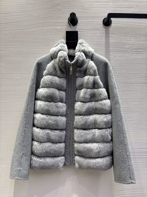 Loro Piana Fashionable Fur - style Woolen Overcoat with Special Placket