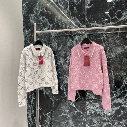Gucci Full-Logo Polo Neck Sweater with Classic Design, Stylish and Comfortable Attire