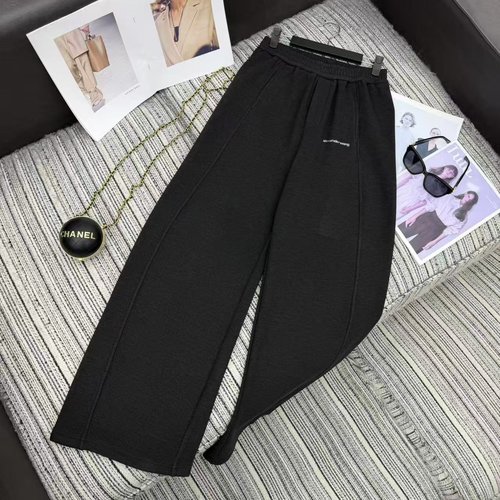 Alexander Wang Recommended New Curved Elastic Waist Wide-Leg Pants with Studded Letters