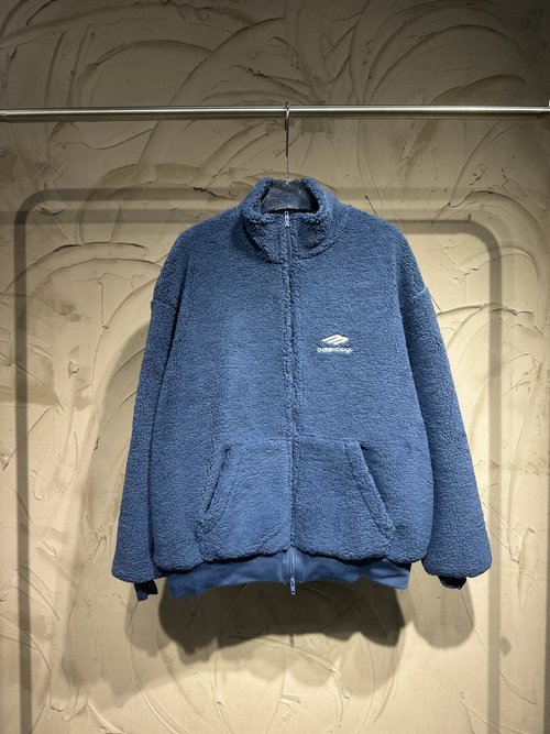 Fendi Blue Teddy Lamb Wool Coat from Ski Collection, Stylish and Warm