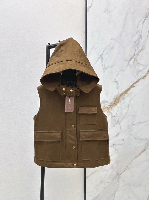 Loro Piana Trendy Hooded Vest with Custom Suede and Lining
