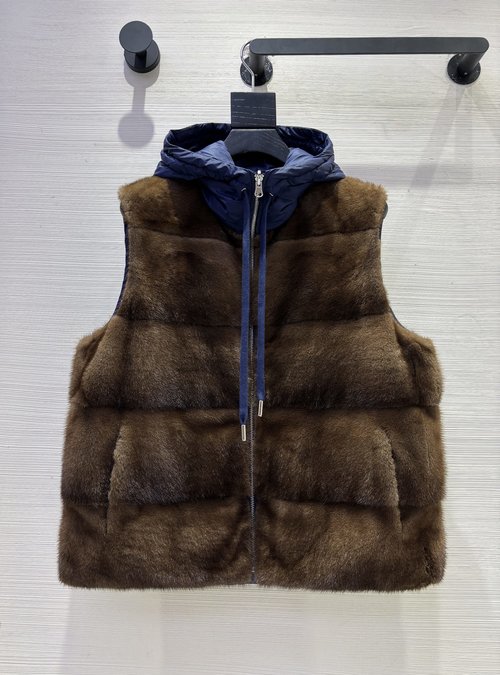 Loro Piana Reversible Imported Mink and White Goose Down Winter Garment