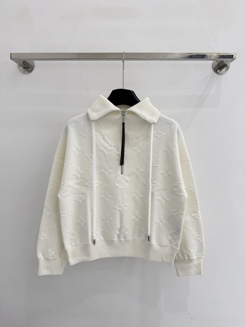 Louis Vuitton High-Collar Short Top with Adjustable Front Zipper