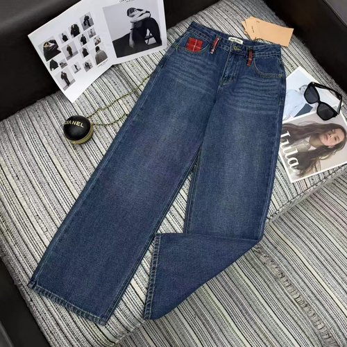 Miu Miu Checked Pocket Straight-Leg Jeans for Autumn