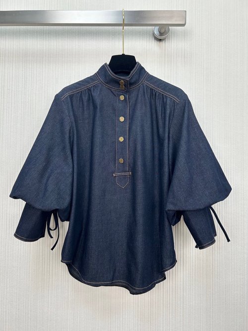 Chanel Zim: Denim Shirt with Vintage Buttons, Fashionable and Practical