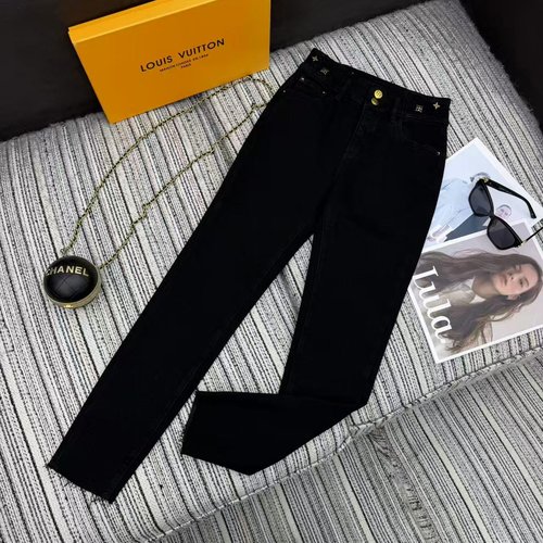 Louis Vuitton Recommended LOU Series Logo Embossed Waist Skinny Jeans