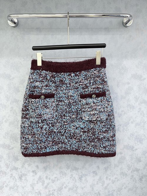 Chanel Mid-Century Series Mix-Color Skirt with Advanced Design