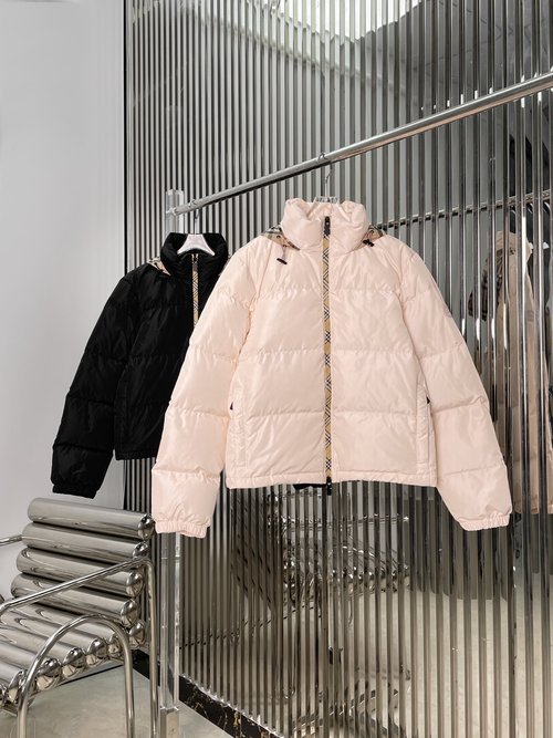 Burberry Plaid Hooded Goose Down Jacket