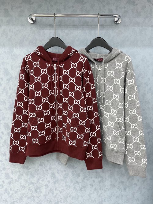 Gucci Gucci Limited Edition GG Jacquard Hooded Knit Cardigan