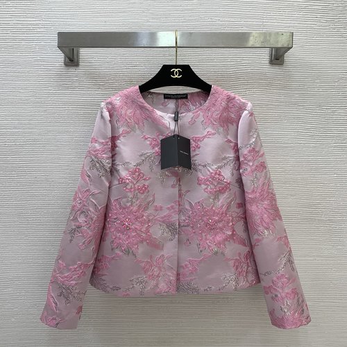 Dolce & Gabbana High-end Customized Jacquard Knit Short Jacket with Embroidered Beads