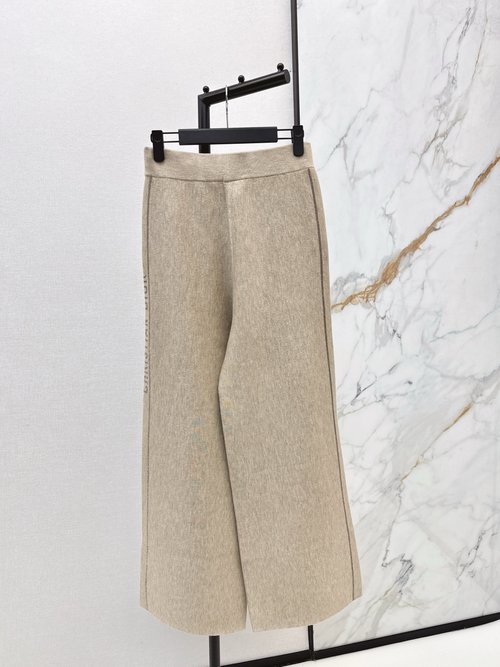 Dior Double-Sided Straight-Leg Pants with Luxury Jacquard and Embroidery