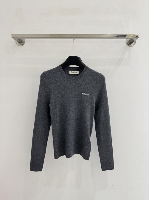 Miu Miu Comfortable Gray 100% Wool Turtleneck Sweater
