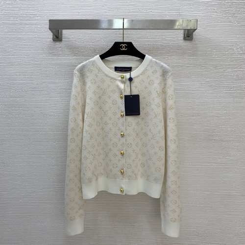 Louis Vuitton Knit Cardigan with All-over Monogram Jacquard