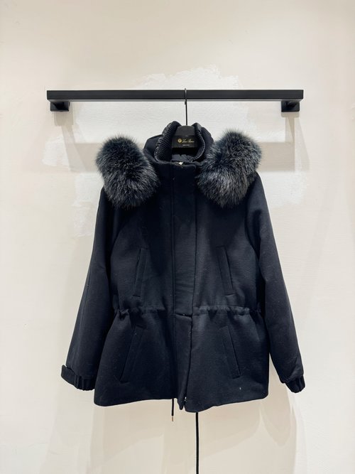 Loro Piana Ski Jacket with Fox Fur Collar and Removable Hat