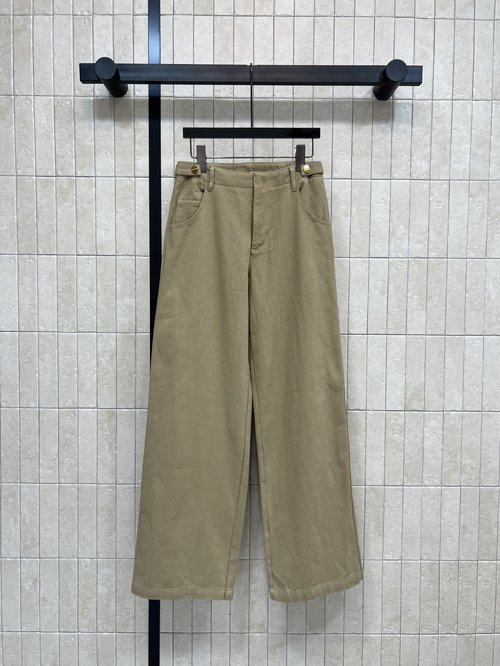 Miu Miu High-Waisted Wide-Leg Cotton Pants for Comfort and Style