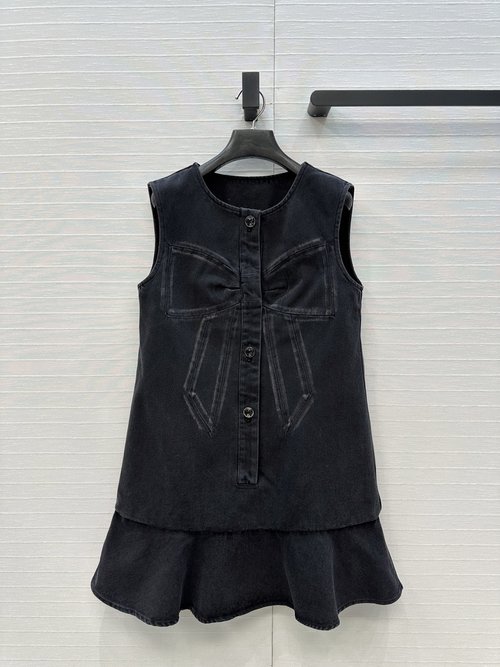 Chanel Exclusive Bowknot Series Denim Vest Dress for a Chic Appearance