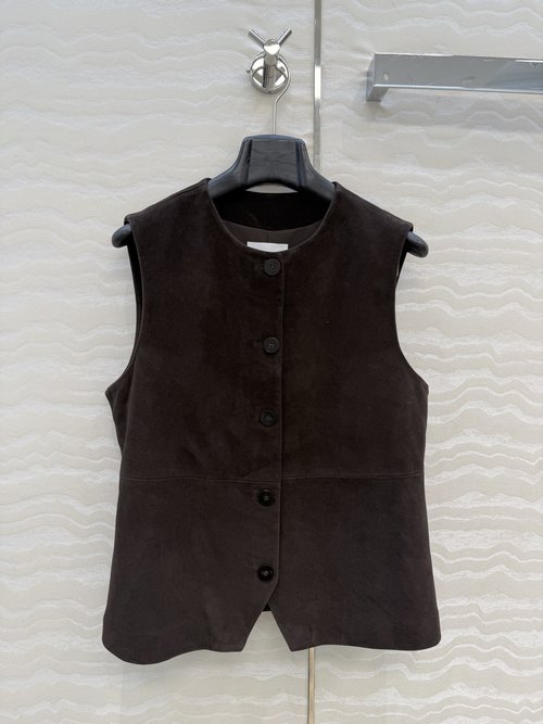 The Row Elegant High-End Original Single-Quality Suede Vest