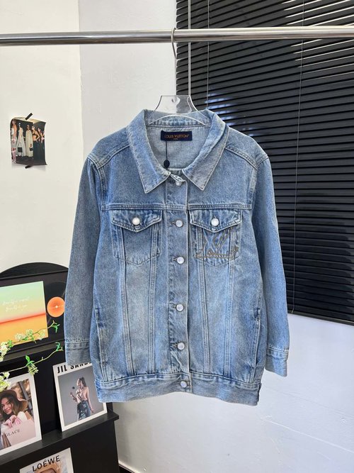 Louis Vuitton Denim Jacket with Embroidered Pocket and Relaxed Style