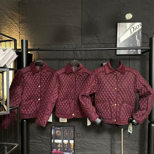 Burberry Corduroy Collar Quilted Short Cotton Jacket in Three Colors