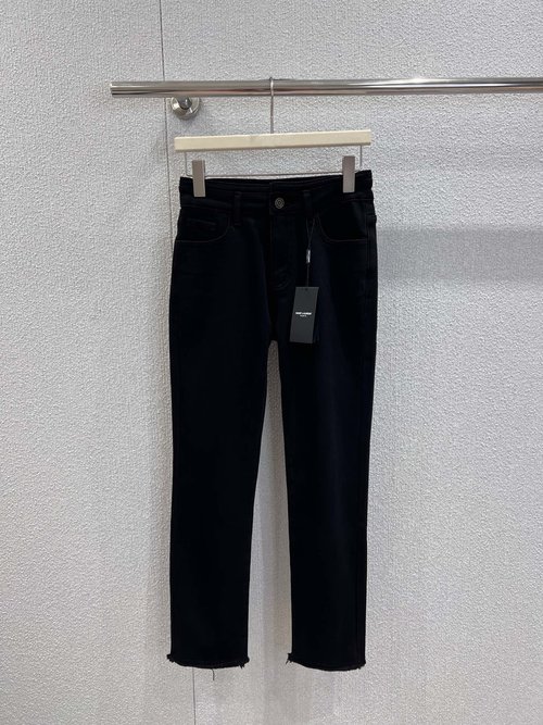 Yves Saint Laurent Elegant Embroidered Stretch Skinny Denim Jeans