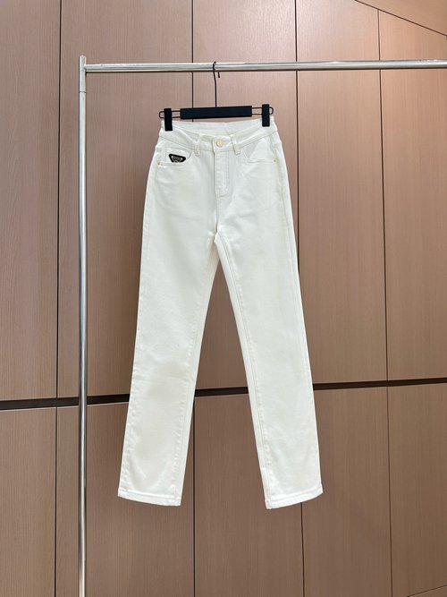 Prada Designer Original Inverted Triangle Fleece Skinny Jeans with a Vintage Appeal