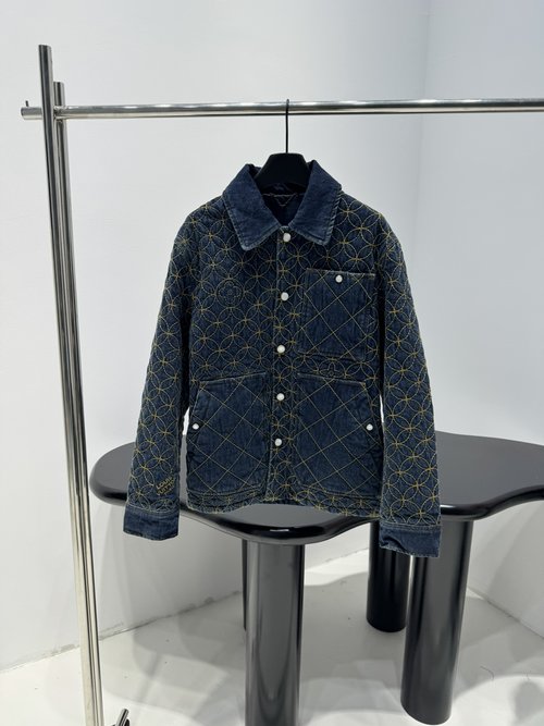 Louis Vuitton Embroidered Denim Jacket with Monogram Pattern