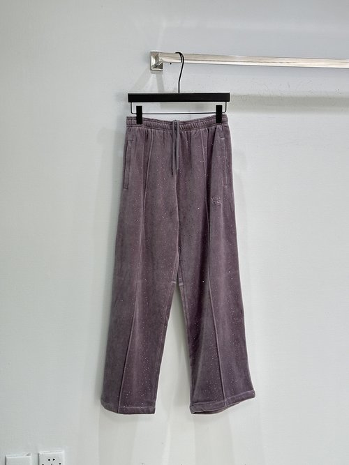 Alexander Wang Sparkling Mid-Rise Sweatpants with Drawstring and Stylish Logo