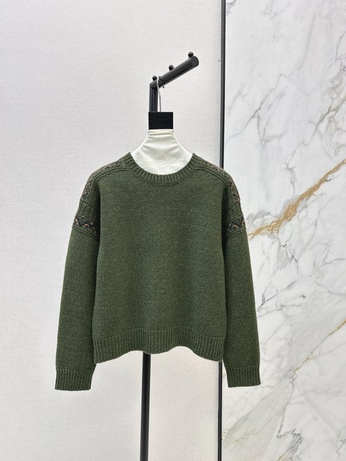 Loro Piana Knockoff Colorful Crochet Sweater with Unique Texture