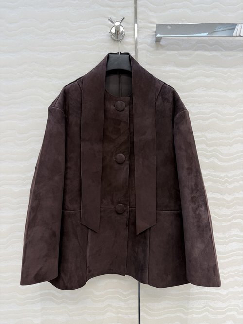 Prada High-Intelligence Series Customized Suede Leather Jacket with Unique Design
