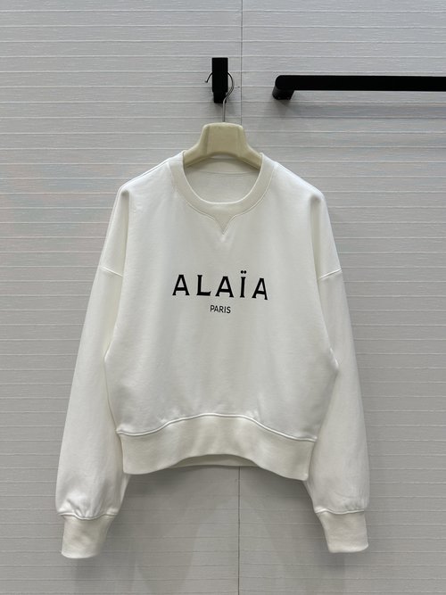 Alaia Classic Round Neck Printed Logo Letter Sweatshirt, Suitable for Daily Wear