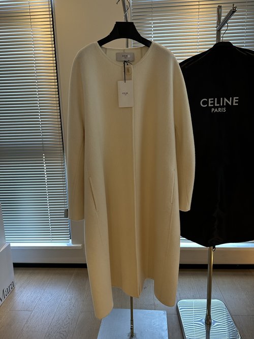 Celine Classic Alpaca-Wool Blend Coat with Good Drape