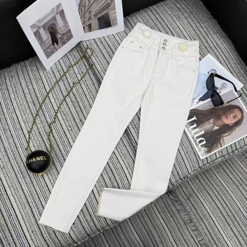 Chanel Fleece - lined Skinny High - Waist Jeans