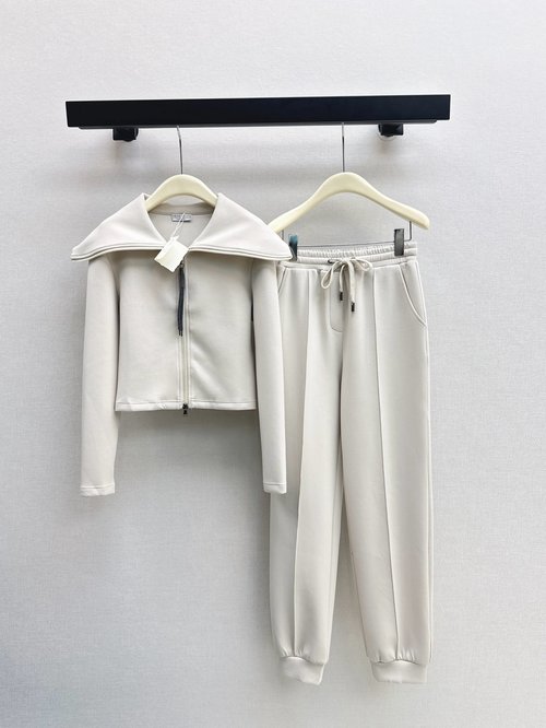 Brunello Cucinelli Stylish Fake - Design Sweatshirt Set with Chain Zipper in Two Colors