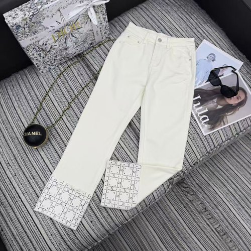 Dior Beaded Cuff Skinny Jeans for Warmth