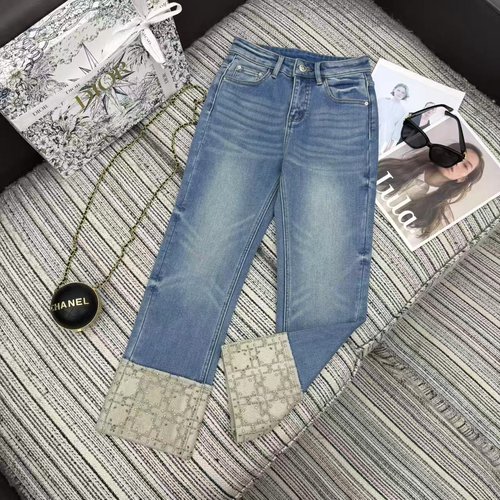 Dior Beaded Cuff Skinny Jeans for Warmth