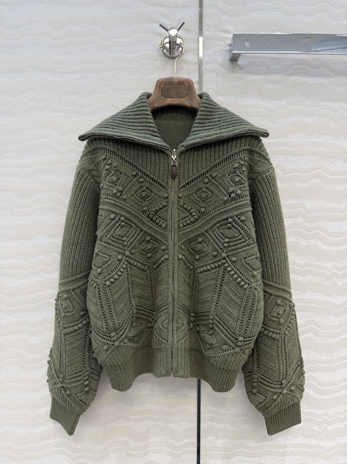 Loro Piana High-Intelligence Holiday Series Double-Sided Cashmere Coat with Lattice Pattern