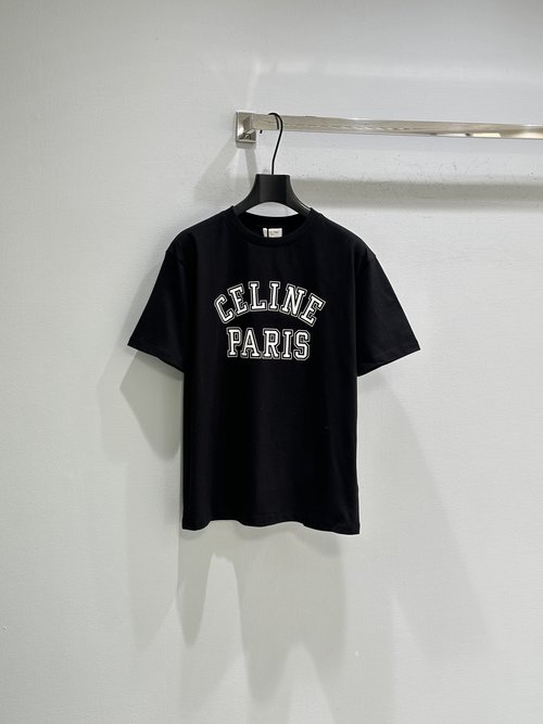 Celine CE Series Casual Short Sleeve T-Shirt with Lettering
