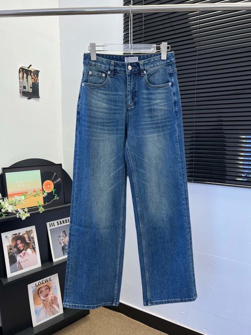 Loewe Minimalist Cowboy Pants with Back Leather Label, Soft and Stylish